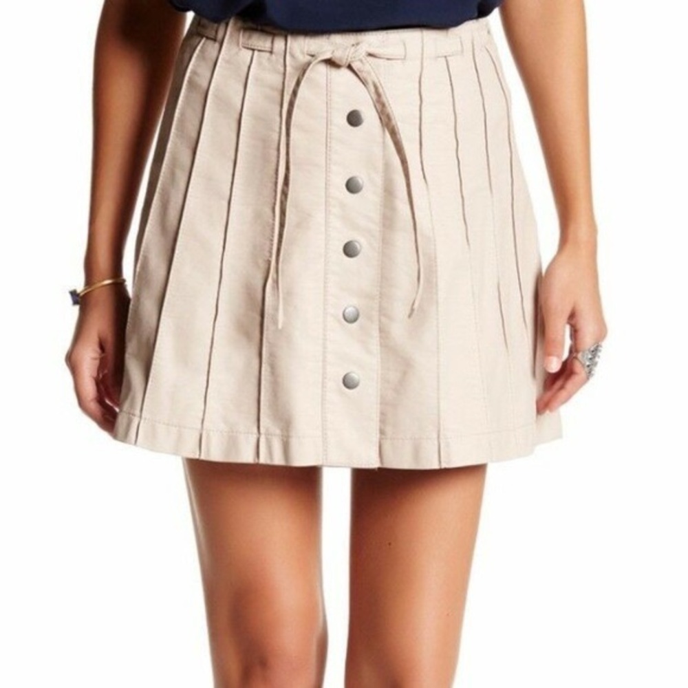 Free People A-Line Vegan Leather Mini Skirt - Picture 4 of 7